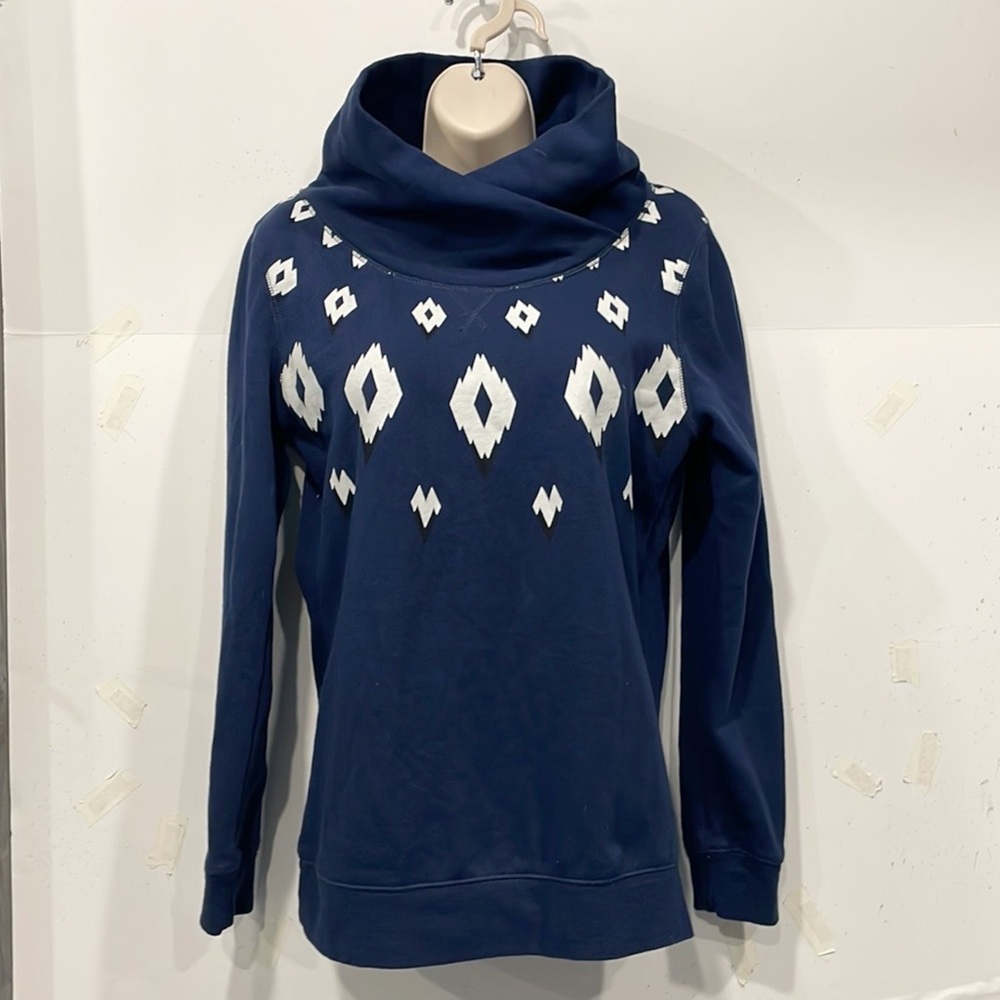 Burton Womens‎ Sweater Sweatshirt Sm Snowboard Pullover High Funnel Neck Blue